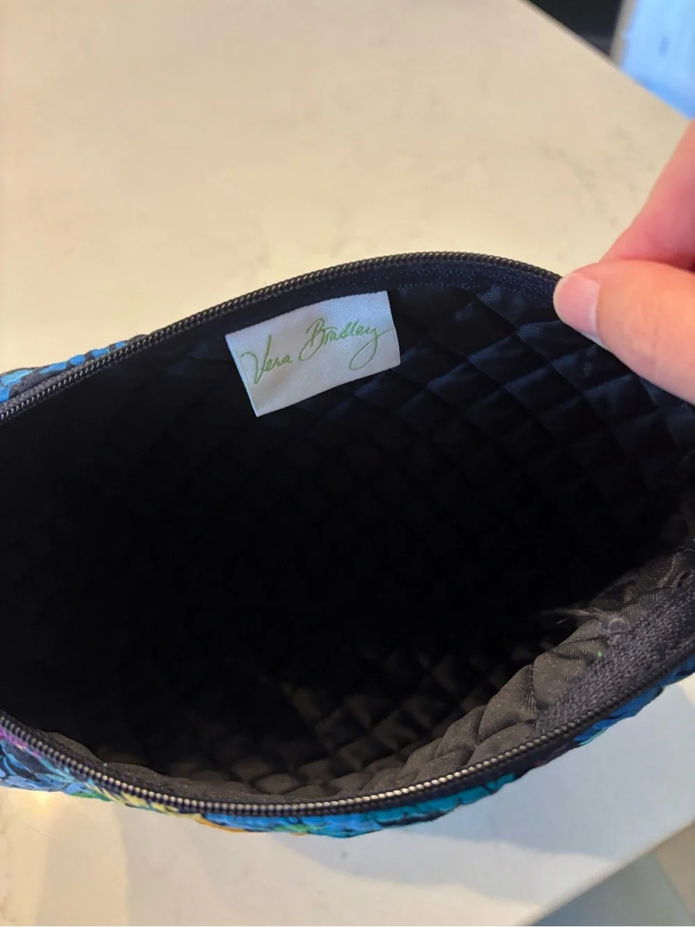 NWT-Vera Bradley Midnight Blues Quilted Cosmetic Pouch Large